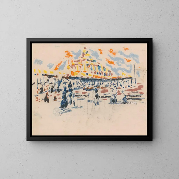 Scheveningen - Jules Schmalzigaug — ingelijst kunstwerk aan de muur