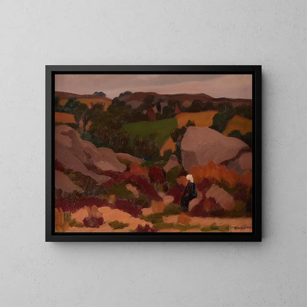 La Bergère en Bretagne - Jules Émile Zingg — ingelijst kunstwerk aan de muur