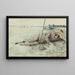 van een liggende man op een strand - Julian Alden Weir — ingelijst kunstwerk aan de muur