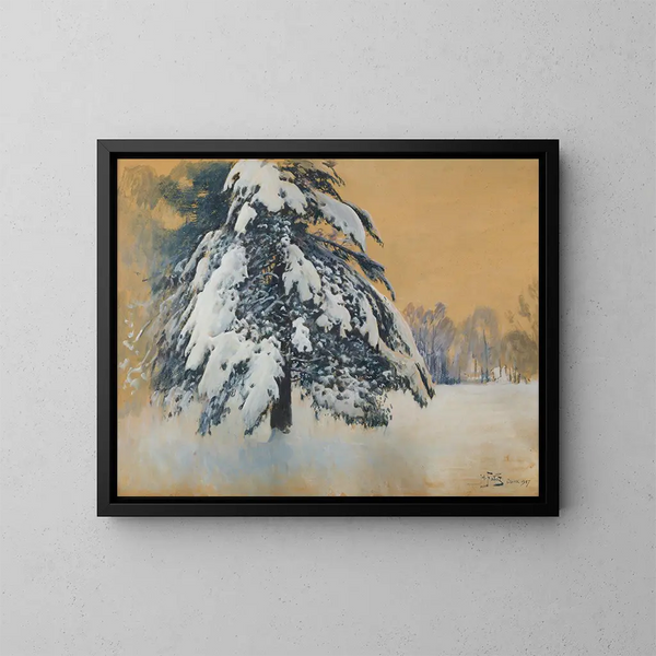 Sneeuwhoed - Julian Fałat — ingelijst kunstwerk aan de muur