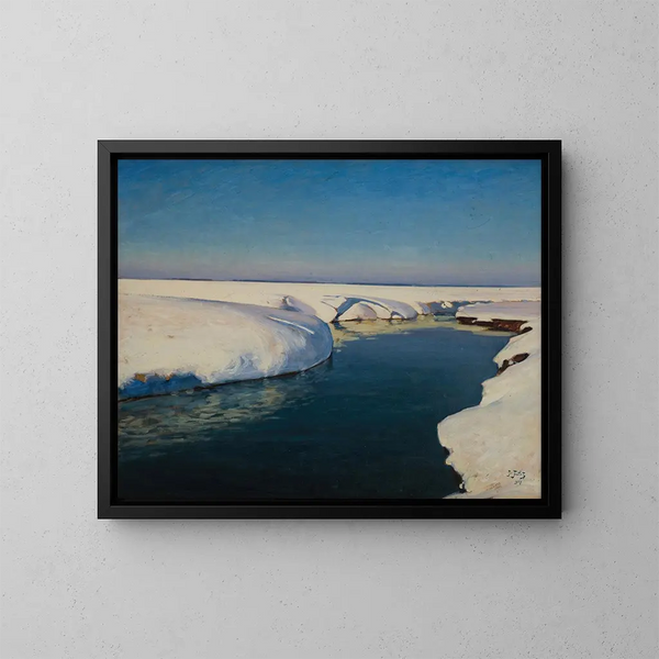 Sneeuw - Julian Fałat — ingelijst kunstwerk aan de muur