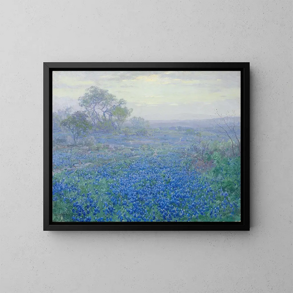 Een bewolkte dag, bluebonnets bij San Antonio, Texas - Julian Onderdonk — ingelijst kunstwerk aan de muur