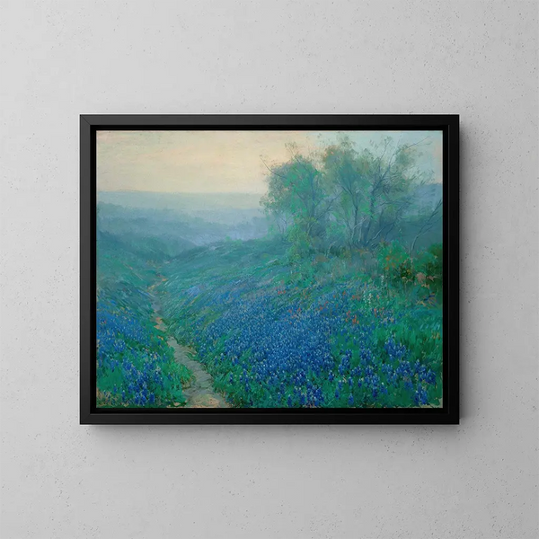 Blauwe korenbloemen bij zonsopgang in het noorden van San Antonio - Julian Onderdonk — ingelijst kunstwerk aan de muur