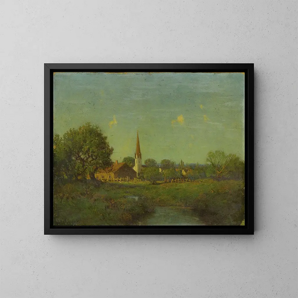 Pionierskerk zonder titel - Julian Onderdonk — ingelijst kunstwerk aan de muur