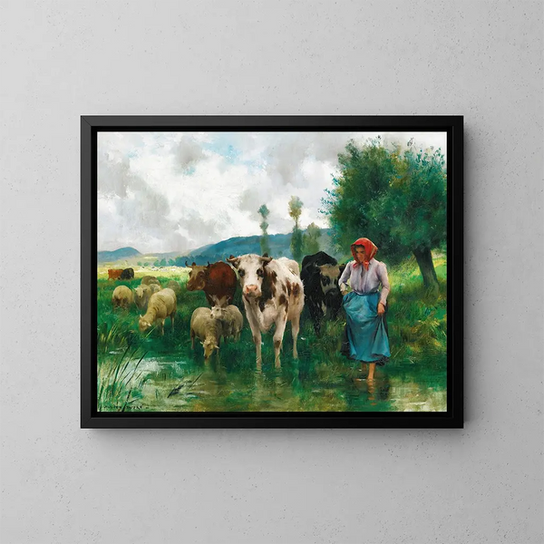 La Bergère - Julien Dupré — ingelijst kunstwerk aan de muur