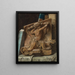 van een boekenkast met een terracotta reliëf - Julien Léopold Boilly — ingelijst kunstwerk aan de muur