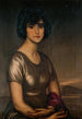 Portret van jonge dame - Julio Romero de Torres — ingelijst kunstwerk aan de muur