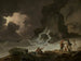 Een storm achter het eiland Wight - Julius Caesar Ibbetson — weergave van het kunstwerk