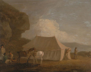 Het banket van het schieten - Julius Caesar Ibbetson — weergave van het kunstwerk