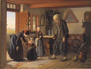 Bezoek aan grootvader - Julius Exner — weergave van het kunstwerk