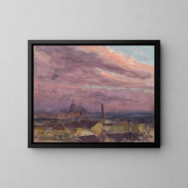 Hemel in de avond boven München - Julius Exter — ingelijst kunstwerk aan de muur