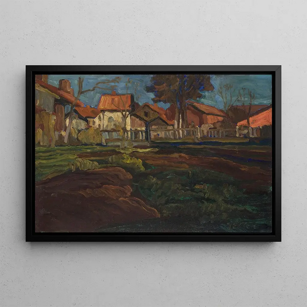 Julius Exter - Im Herbst Dorflandschaft Feldwies am Chiemsee.webp