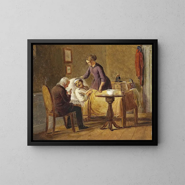 De gewonde soldaat - Julius Friedländer — ingelijst kunstwerk aan de muur
