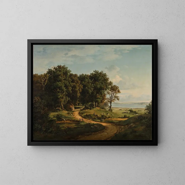 Landschap Deens - Julius Hellesen — ingelijst kunstwerk aan de muur