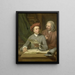 Zelfportret Staand naast de kunstenaar bevindt zich zijn vader en docent Jan Maurits Quinkhard 1688-1772 - Julius Henricus Quinkhard — ingelijst kunstwerk aan de muur