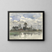 Trees reflected in water under a cloudy sky - Julius Jacobus van de Sande Bakhuyzen — framed artwork on a wall