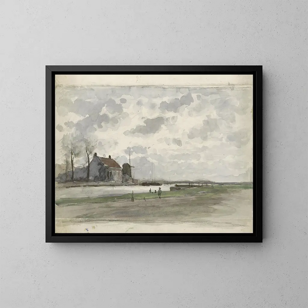 Navigatie met een molen - Julius Jacobus van de Sande Bakhuyzen — ingelijst kunstwerk aan de muur