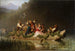 Wedding procession painting on a Bavarian mountain lake - Julius Köckert — artwork view