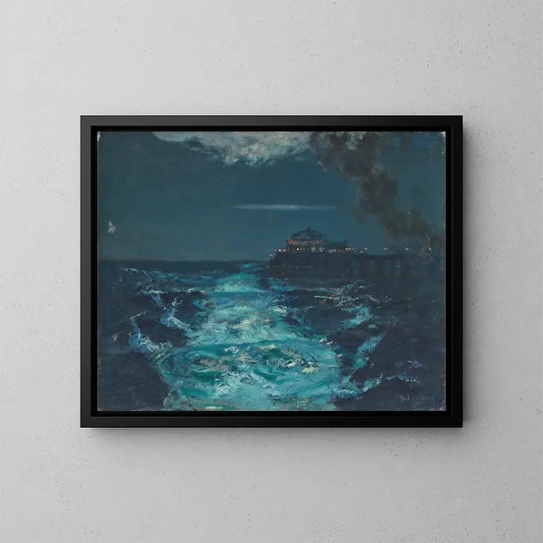 Het dok van Plymouth - Julius Olsson — ingelijst kunstwerk aan de muur