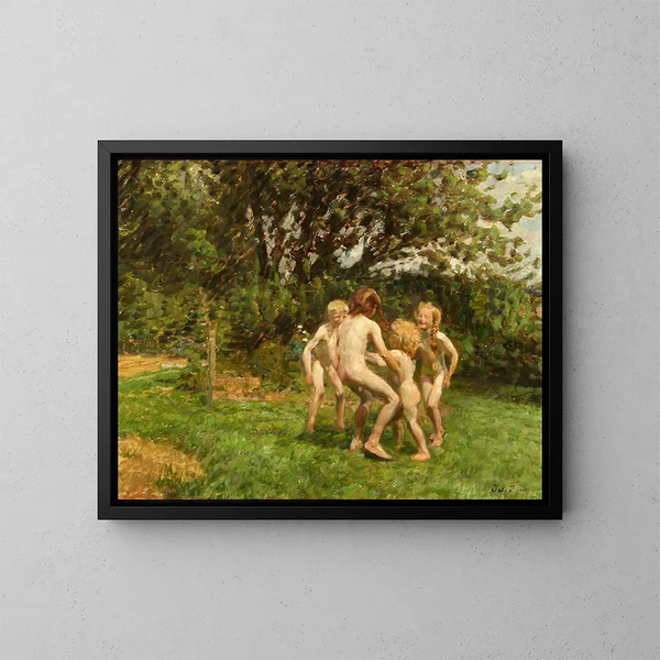 Danscirkel in Græsted - Julius Paulsen — ingelijst kunstwerk aan de muur