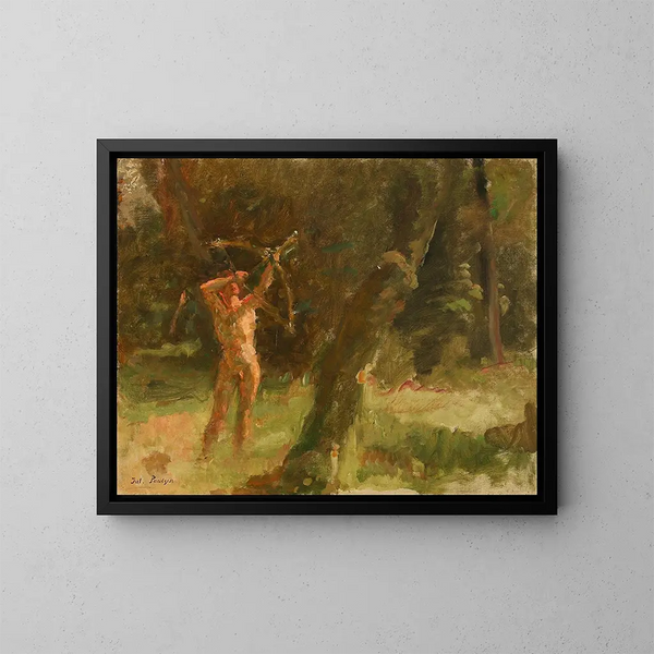 De schutter - Julius Paulsen — ingelijst kunstwerk aan de muur