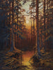 Zonsondergang in het bos - Julius Sergius Klever — weergave van het kunstwerk
