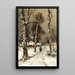 Return home through a winter forest - Julius Sergius Klever — framed artwork on a wall
