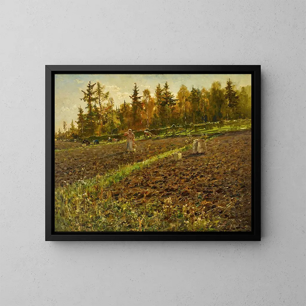 De aardappelrooiers - Julius Sergius Klever — ingelijst kunstwerk aan de muur