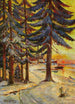 Winter Evening on the Lake - Julius Sergius Klever — artwork view