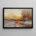Winter Sunset Painting - Julius Sergius Klever — framed artwork on a wall
