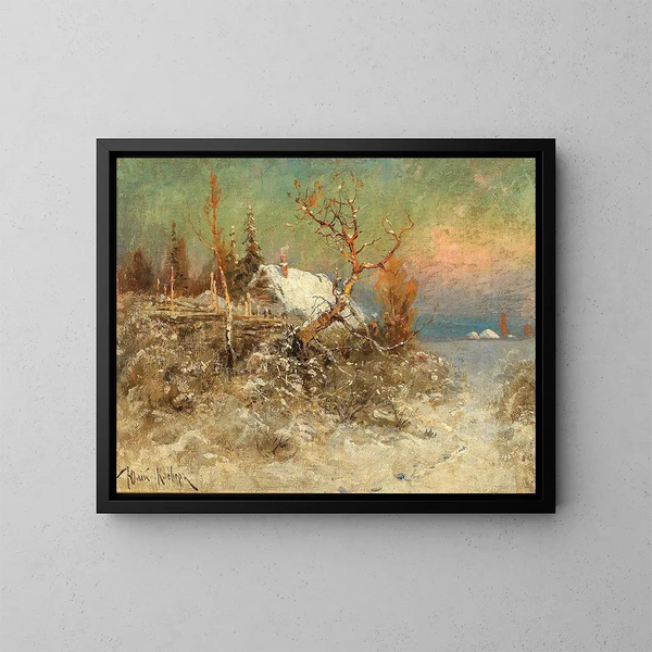 Winter aan de Baltische kust - Julius Sergius Klever — ingelijst kunstwerk aan de muur