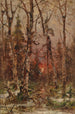Winter Landscape Painting at Sunset - Julius Sergius Klever — artwork view