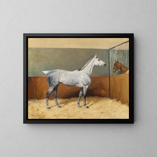 Julius von Blaas - A DappledGrey Horse.webp