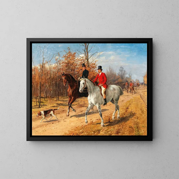 Jacht op de Hoorne - Julius von Blaas — ingelijst kunstwerk aan de muur