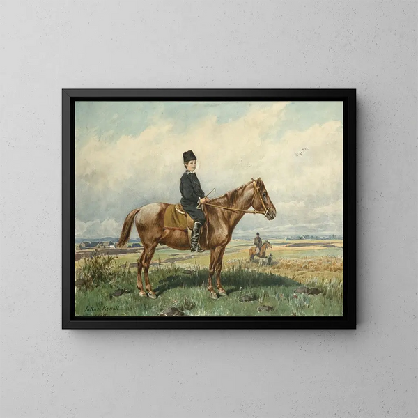 Jongens op een pony - Juliusz Kossak — ingelijst kunstwerk aan de muur