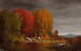 Landschap van de Hudson-rivier in de herfst - Junius Ralston Sloan — weergave van het kunstwerk