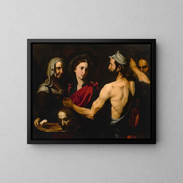Salomé met het hoofd van Johannes de Doper - Jusepe de Ribera — ingelijst kunstwerk aan de muur