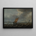 schets van schepen op het Haarlemmermeer met extra schepen in de verte - Justus de Verwer — ingelijst kunstwerk aan de muur