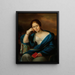 portret van een vrouw - Józef Oleszkiewicz — ingelijst kunstwerk aan de muur