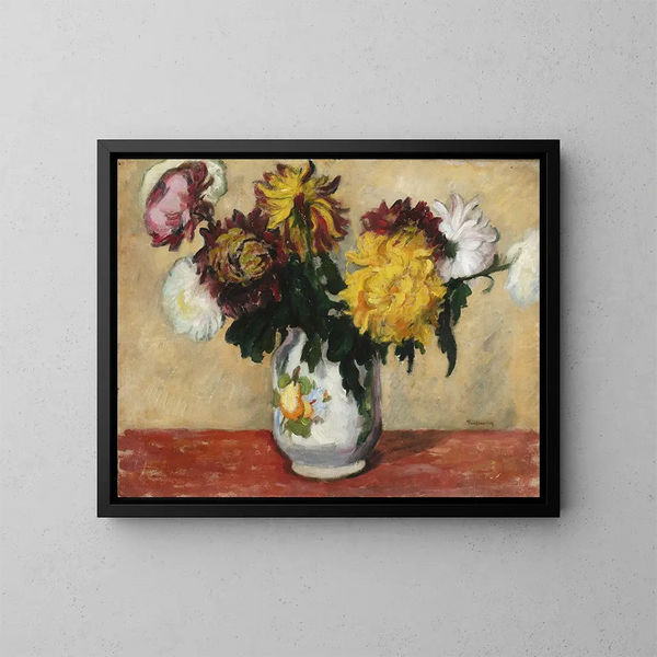 Chrysanten - Józef Pankiewicz — ingelijst kunstwerk aan de muur