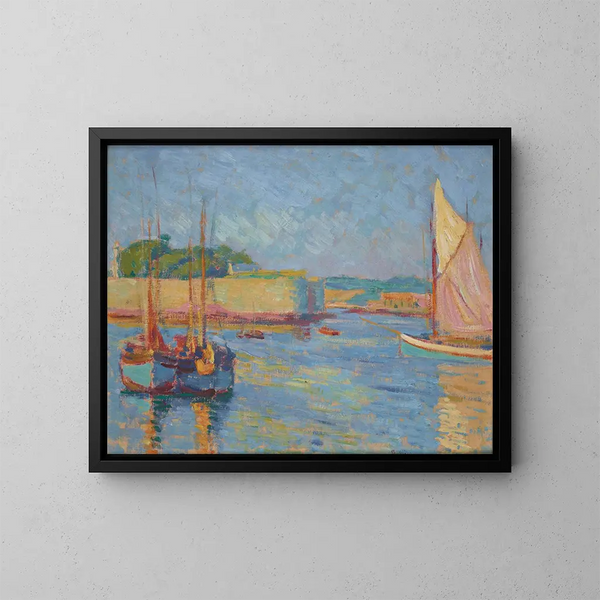 Haven van Concarneau - Józef Pankiewicz — ingelijst kunstwerk aan de muur