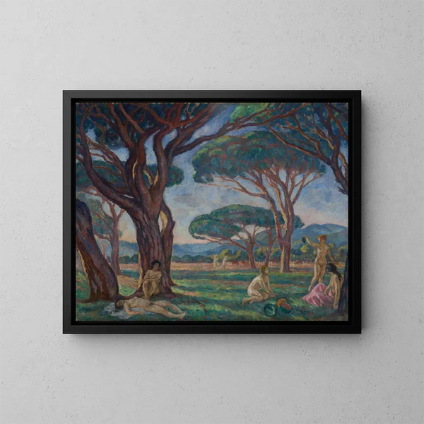 Landschap van de Provence met idyllische scènes - Józef Pankiewicz — ingelijst kunstwerk aan de muur