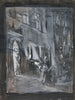 Oude stad van Warschau 's nachts - Józef Pankiewicz — weergave van het kunstwerk