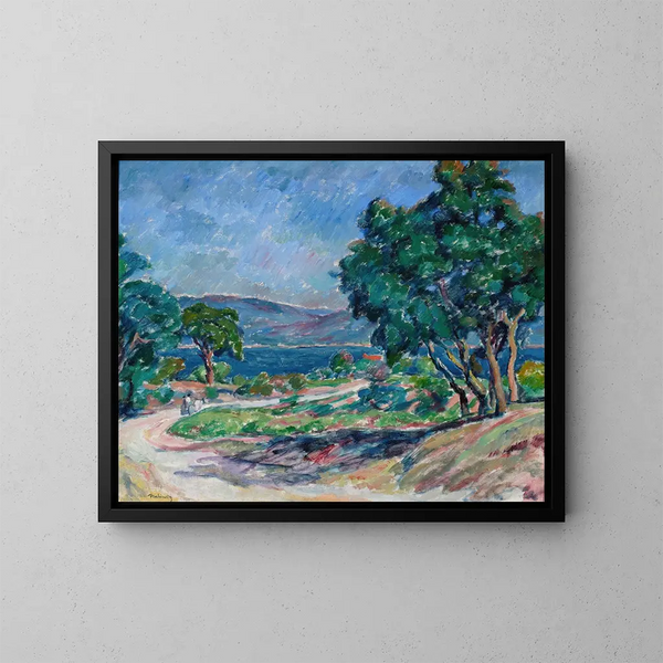 Route naar Saint-Tropez - Józef Pankiewicz — ingelijst kunstwerk aan de muur