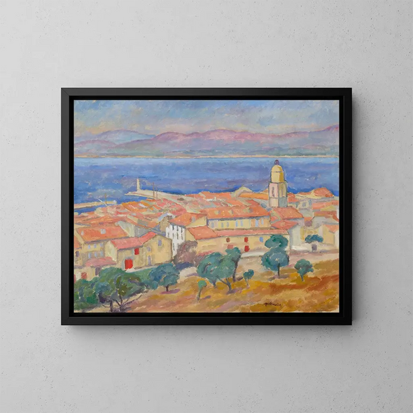 Vue van Saint-Tropez - Józef Pankiewicz — ingelijst kunstwerk aan de muur