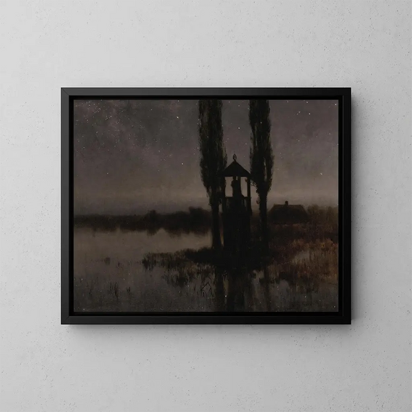 Marais nocturne - Józef Rapacki — ingelijst kunstwerk aan de muur