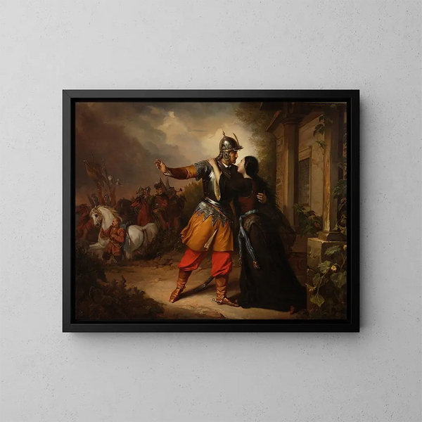 L'adieu de Wacaw à Maria - Józef Simmler — ingelijst kunstwerk aan de muur