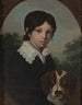portret van Ole Walicki 1805-1831 met een hond - Józef Sonntag — weergave van het kunstwerk