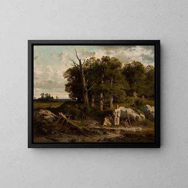 Eikenbos - Józef Szermentowski — ingelijst kunstwerk aan de muur