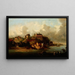 Uitzicht op Sandomierz vanaf de rivier de Wisła - Józef Szermentowski — ingelijst kunstwerk aan de muur